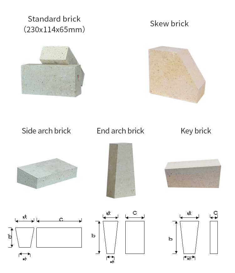 High Alumina Refractory Bricks Size